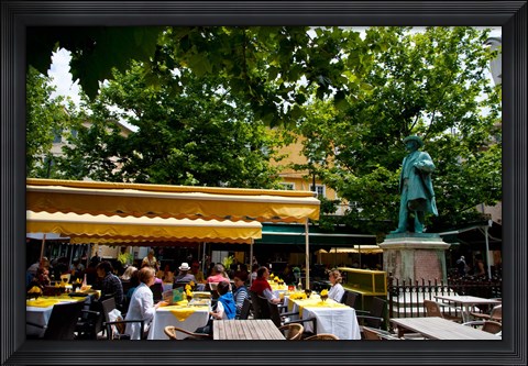 Framed People in a restaurant, Place Du Forum, Arles, Bouches-Du-Rhone, Provence-Alpes-Cote d&#39;Azur, France Print