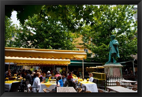 Framed People in a restaurant, Place Du Forum, Arles, Bouches-Du-Rhone, Provence-Alpes-Cote d&#39;Azur, France Print