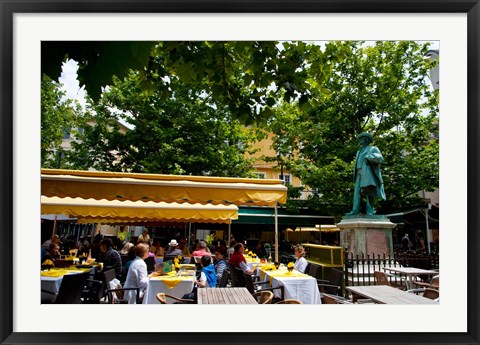 Framed People in a restaurant, Place Du Forum, Arles, Bouches-Du-Rhone, Provence-Alpes-Cote d&#39;Azur, France Print