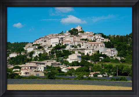 Framed Town on a hill, D51, Sault, Vaucluse, Provence-Alpes-Cote d&#39;Azur, France Print