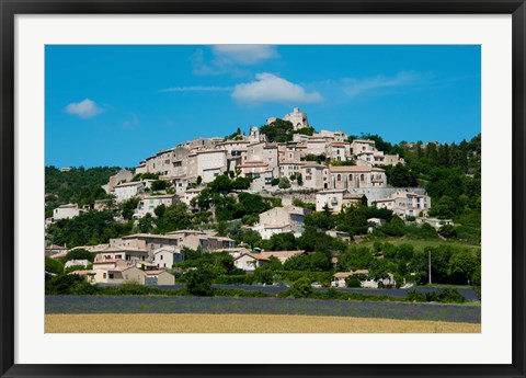 Framed Town on a hill, D51, Sault, Vaucluse, Provence-Alpes-Cote d&#39;Azur, France Print