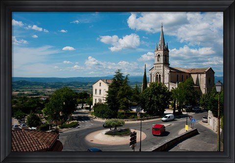 Framed High angle view of a church, Bonnieux, Vaucluse, Provence-Alpes-Cote d&#39;Azur, France Print