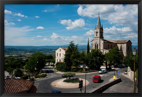 Framed High angle view of a church, Bonnieux, Vaucluse, Provence-Alpes-Cote d&#39;Azur, France Print