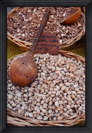 Framed Pistachios for sale at weekly market, St.-Remy-de-Provence, Bouches-Du-Rhone, Provence-Alpes-Cote d&#39;Azur, France Print