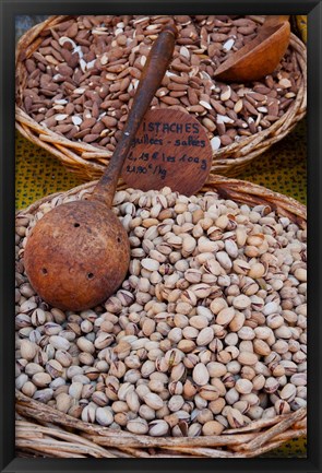 Framed Pistachios for sale at weekly market, St.-Remy-de-Provence, Bouches-Du-Rhone, Provence-Alpes-Cote d&#39;Azur, France Print