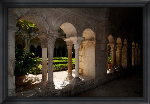 Framed Cloister of ancient Monastere Saint-Paul-De-Mausole, St.-Remy-De-Provence, Bouches-Du-Rhone, Provence-Alpes-Cote d&#39;Azur, France Print