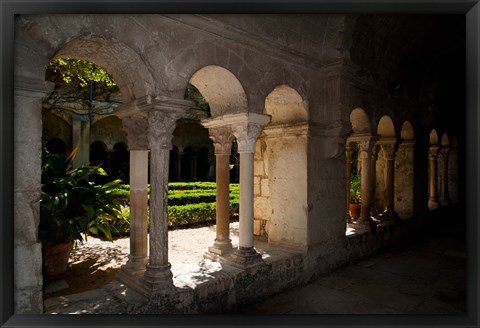 Framed Cloister of ancient Monastere Saint-Paul-De-Mausole, St.-Remy-De-Provence, Bouches-Du-Rhone, Provence-Alpes-Cote d&#39;Azur, France Print