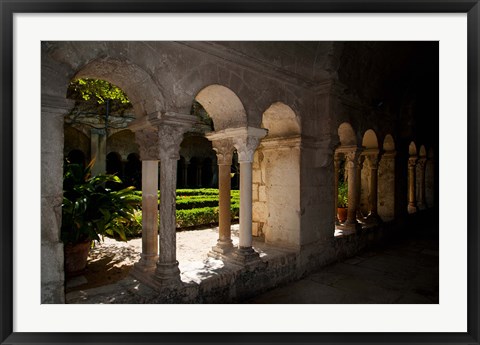 Framed Cloister of ancient Monastere Saint-Paul-De-Mausole, St.-Remy-De-Provence, Bouches-Du-Rhone, Provence-Alpes-Cote d&#39;Azur, France Print