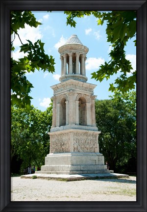 Framed Roman mausoleum at Glanum, St.-Remy-De-Provence, Bouches-Du-Rhone, Provence-Alpes-Cote d&#39;Azur, France Print