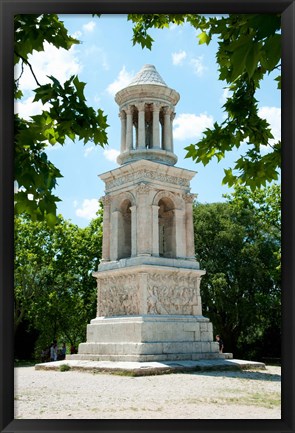 Framed Roman mausoleum at Glanum, St.-Remy-De-Provence, Bouches-Du-Rhone, Provence-Alpes-Cote d&#39;Azur, France Print