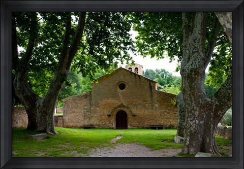 Framed Facade of an old church, Vaugines, Vaucluse, Provence-Alpes-Cote d&#39;Azur, France Print