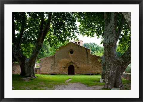 Framed Facade of an old church, Vaugines, Vaucluse, Provence-Alpes-Cote d&#39;Azur, France Print