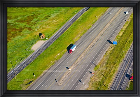 Framed Traffic on highway, Interstate 80, Park City, Utah, USA Print