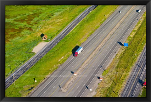 Framed Traffic on highway, Interstate 80, Park City, Utah, USA Print