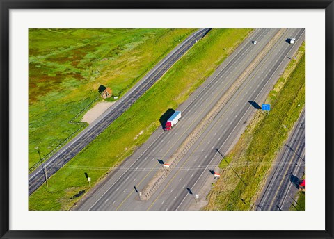 Framed Traffic on highway, Interstate 80, Park City, Utah, USA Print