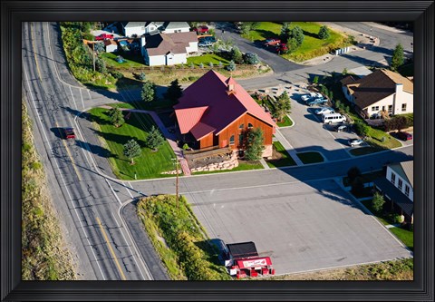 Framed High angle view of buildings in a town, Park City, Utah, USA Print