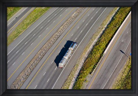 Framed Truck moving on a highway, Interstate 80, Park City, Utah, USA Print