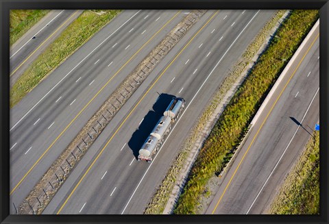 Framed Truck moving on a highway, Interstate 80, Park City, Utah, USA Print