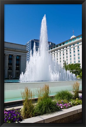 Framed Fountain at the Temple Square, Salt Lake City, Utah, USA Print