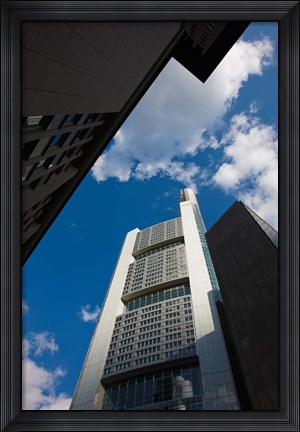 Framed Commerzbank Tower, Frankfurt, Hesse, Germany Print