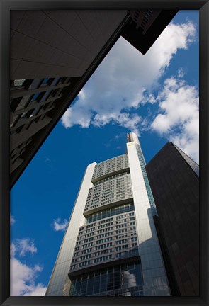 Framed Commerzbank Tower, Frankfurt, Hesse, Germany Print