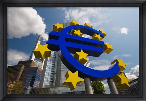 Framed Euro Sign, Frankfurt, Germany (horizontal) Print