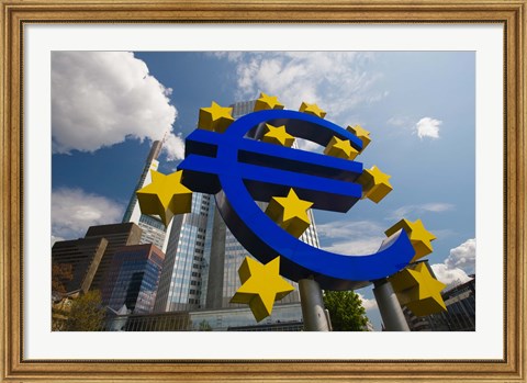 Framed Euro Sign, Frankfurt, Germany (horizontal) Print