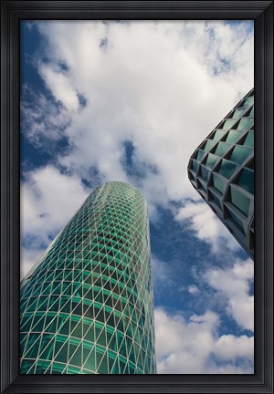 Framed Low angle view of a tower, Westhafen Tower, Frankfurt, Hesse, Germany Print