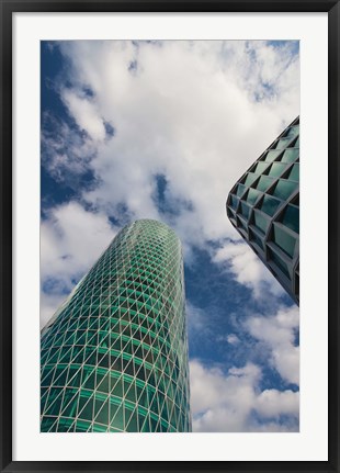Framed Low angle view of a tower, Westhafen Tower, Frankfurt, Hesse, Germany Print