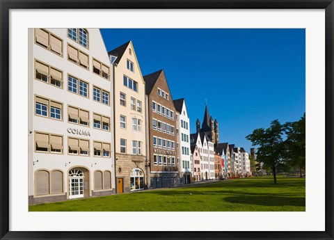 Framed Buildings along Frankenwerft Embankment, Cologne, North Rhine Westphalia, Germany Print