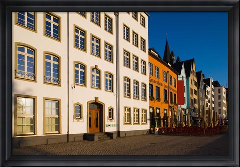 Framed Close Up of Buildings along Frankenwerft Embankment, Cologne, North Rhine Westphalia, Germany Print