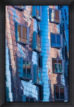 Framed Low angle view of a building, Neuer Zollhof, Medienhafen, Dusseldorf, North Rhine Westphalia, Germany Print