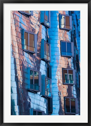 Framed Low angle view of a building, Neuer Zollhof, Medienhafen, Dusseldorf, North Rhine Westphalia, Germany Print