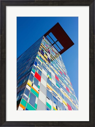 Framed Facade of a Coroful building, Medienhafen, Dusseldorf, North Rhine Westphalia, Germany Print