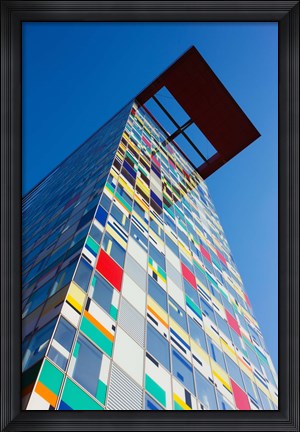Framed Facade of a Coroful building, Medienhafen, Dusseldorf, North Rhine Westphalia, Germany Print