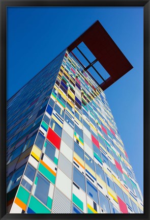 Framed Facade of a Coroful building, Medienhafen, Dusseldorf, North Rhine Westphalia, Germany Print