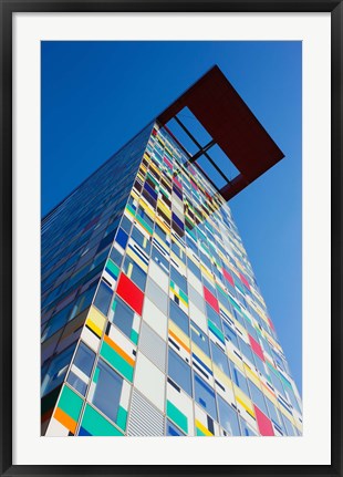 Framed Facade of a Coroful building, Medienhafen, Dusseldorf, North Rhine Westphalia, Germany Print