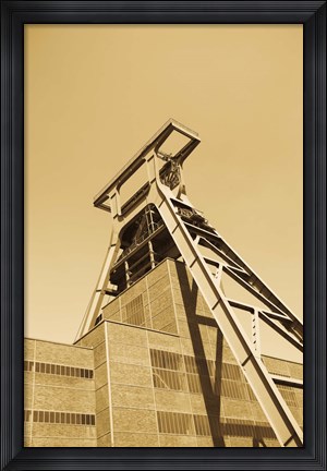 Framed Low angle view of a coal mine, Zollverein Coal Mine Industrial Complex, Essen, Ruhr, North Rhine-Westphalia, Germany Print