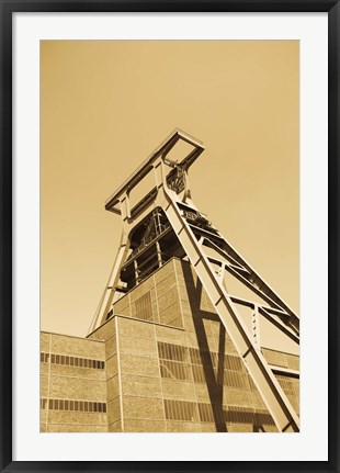 Framed Low angle view of a coal mine, Zollverein Coal Mine Industrial Complex, Essen, Ruhr, North Rhine-Westphalia, Germany Print
