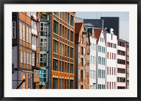 Framed Warehouses in a row, Nicolai Fleet Canal, Hamburg, Germany Print