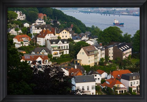 Framed Houses in a town, Blankenese, Hamburg, Germany Print