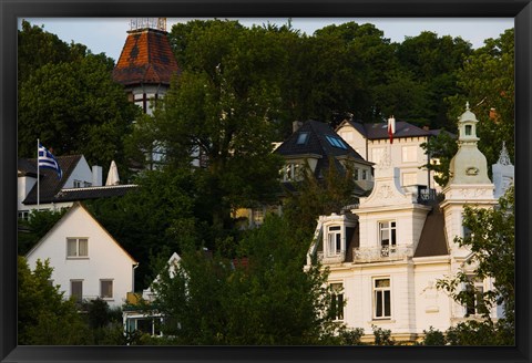 Framed Villas on a hill, Blankenese, Hamburg, Germany Print