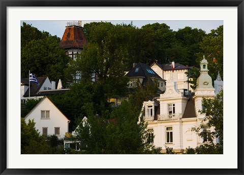 Framed Villas on a hill, Blankenese, Hamburg, Germany Print