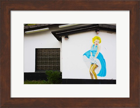 Framed Mural of Marilyn Monroe on the Oo-La-La Bar at British Army Base, Bergen, Lower Saxony, Germany Print