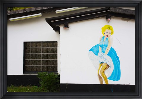 Framed Mural of Marilyn Monroe on the Oo-La-La Bar at British Army Base, Bergen, Lower Saxony, Germany Print