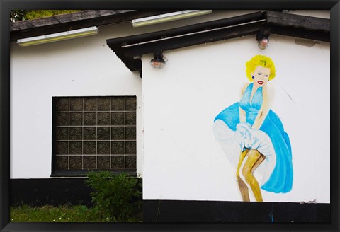 Framed Mural of Marilyn Monroe on the Oo-La-La Bar at British Army Base, Bergen, Lower Saxony, Germany Print