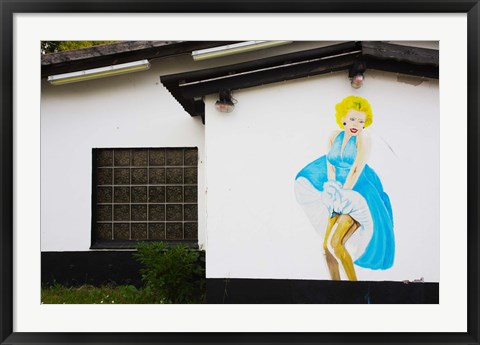 Framed Mural of Marilyn Monroe on the Oo-La-La Bar at British Army Base, Bergen, Lower Saxony, Germany Print