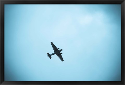 Framed Junkers Ju 52 Aircraft flying in Blue Sky, Leipzig, Saxony, Germany Print