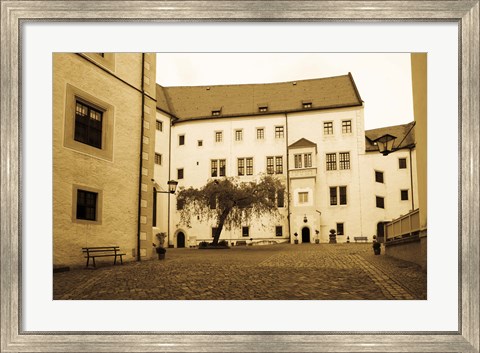 Framed Facade of the castle site of famous WW2 prisoner of war camp, Colditz Castle, Colditz, Saxony, Germany Print
