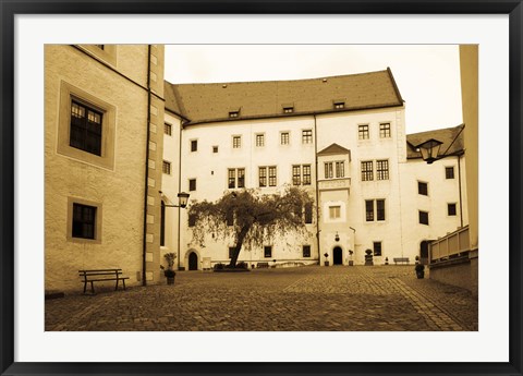 Framed Facade of the castle site of famous WW2 prisoner of war camp, Colditz Castle, Colditz, Saxony, Germany Print